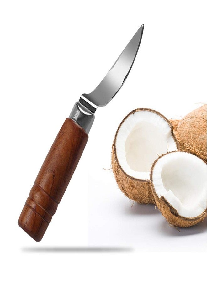 Hari Yoo-Neek- Fruit Cutter Creative Wooden Handle Coconut Cutter For Kitchen Home - Stainless Steel - Image 1